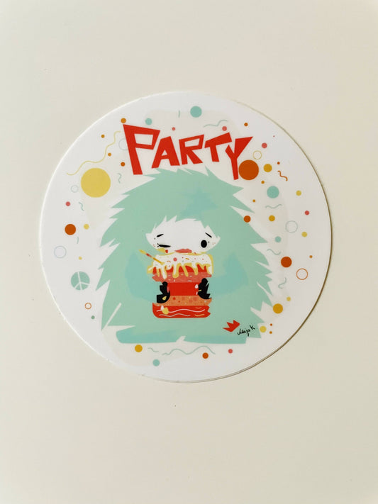 PARTY round sticker