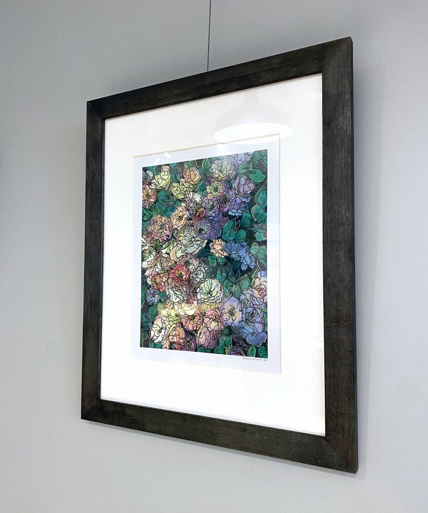"Encompass" Lustre Print with Linen Texture, Framed