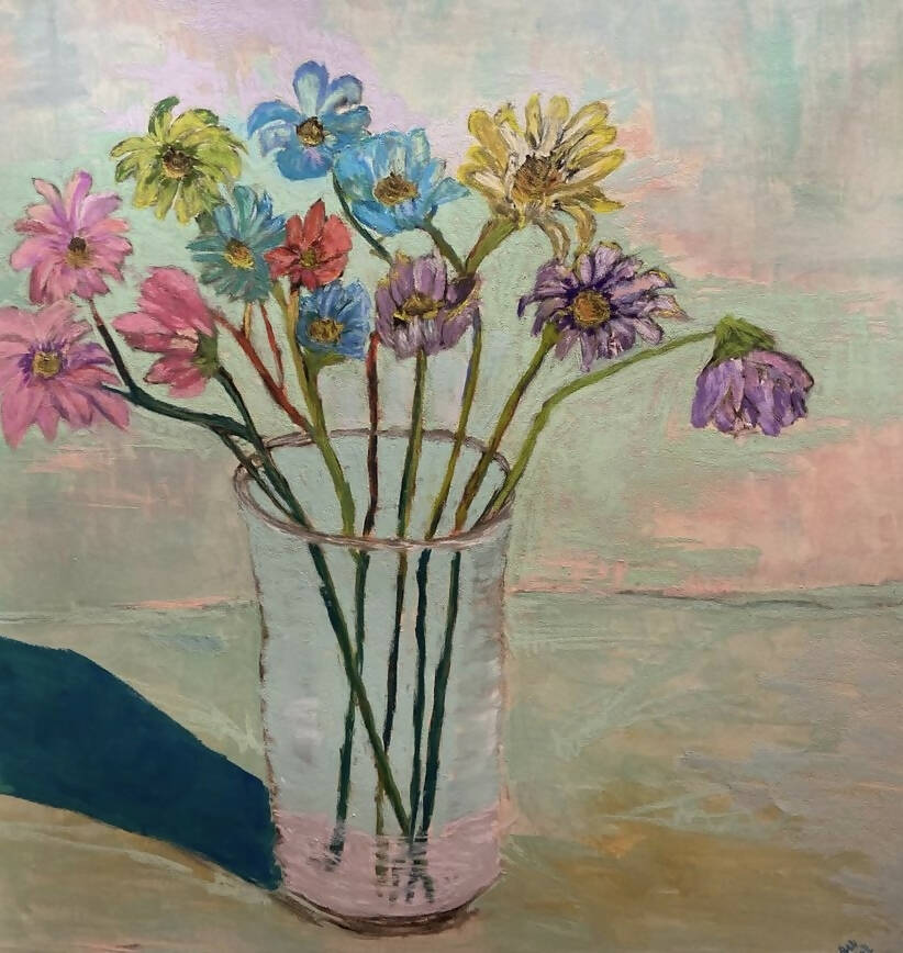 The Danse of Flower, PASTEL Painting, with alcohol underpainting UART 400 grit paper.