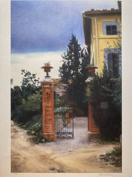 Villa Gate & Cypress