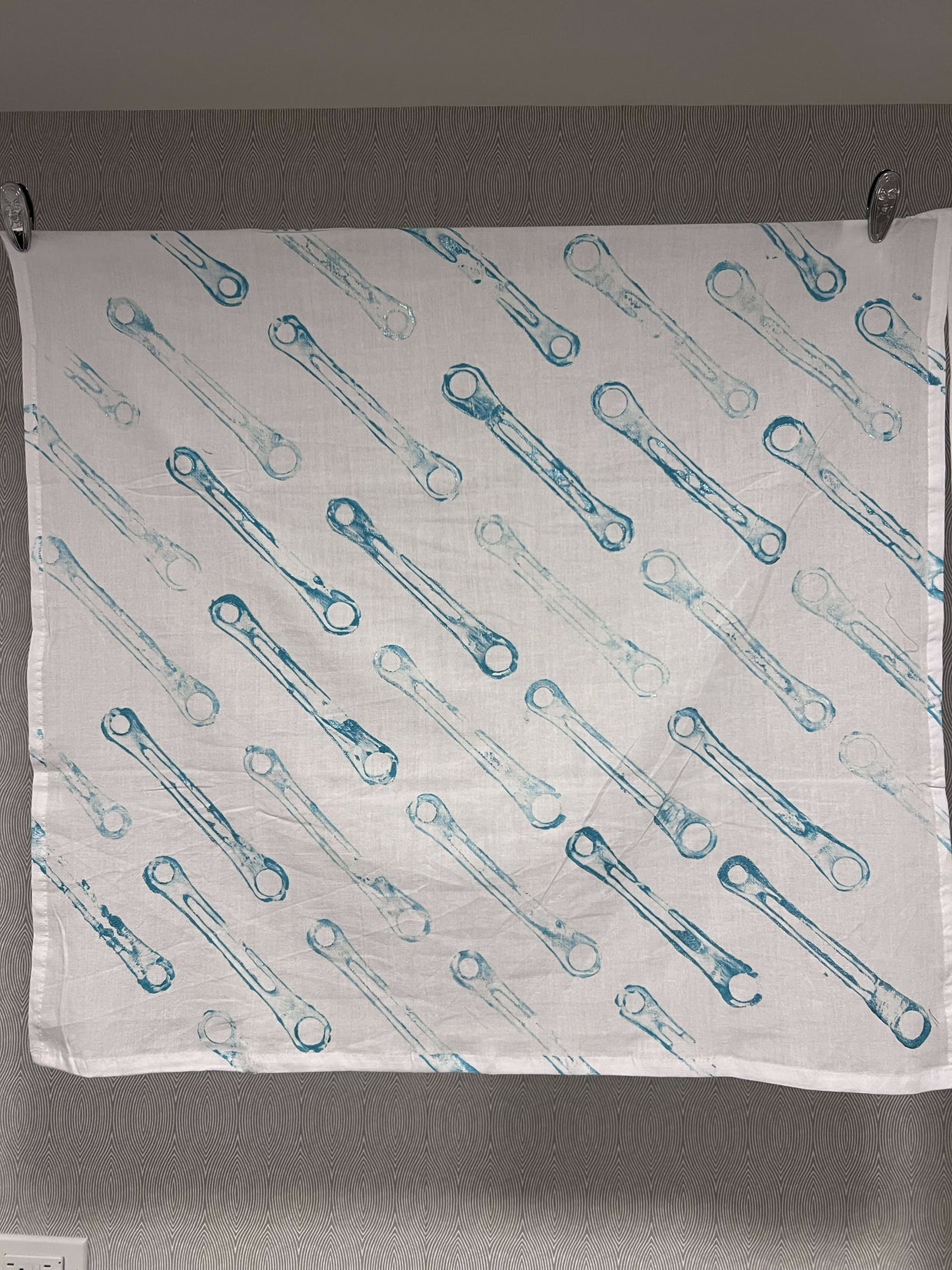 Handprinted tea towel
