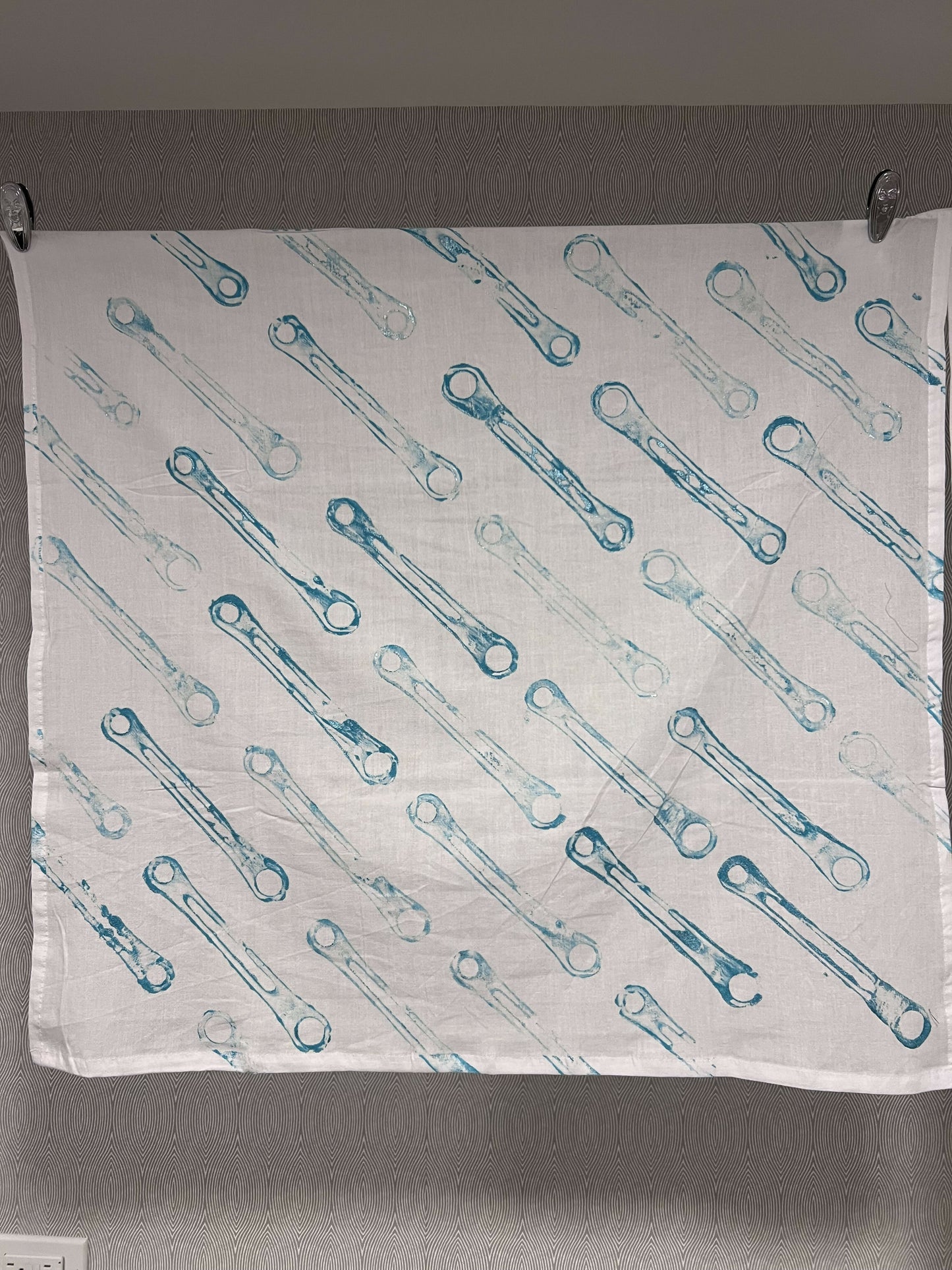 Handprinted tea towel