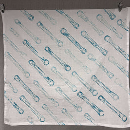 Handprinted tea towel