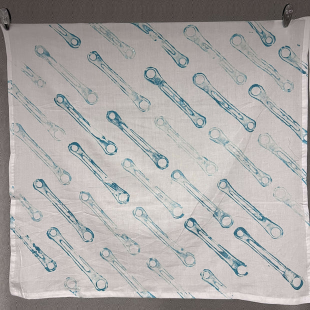Handprinted tea towel