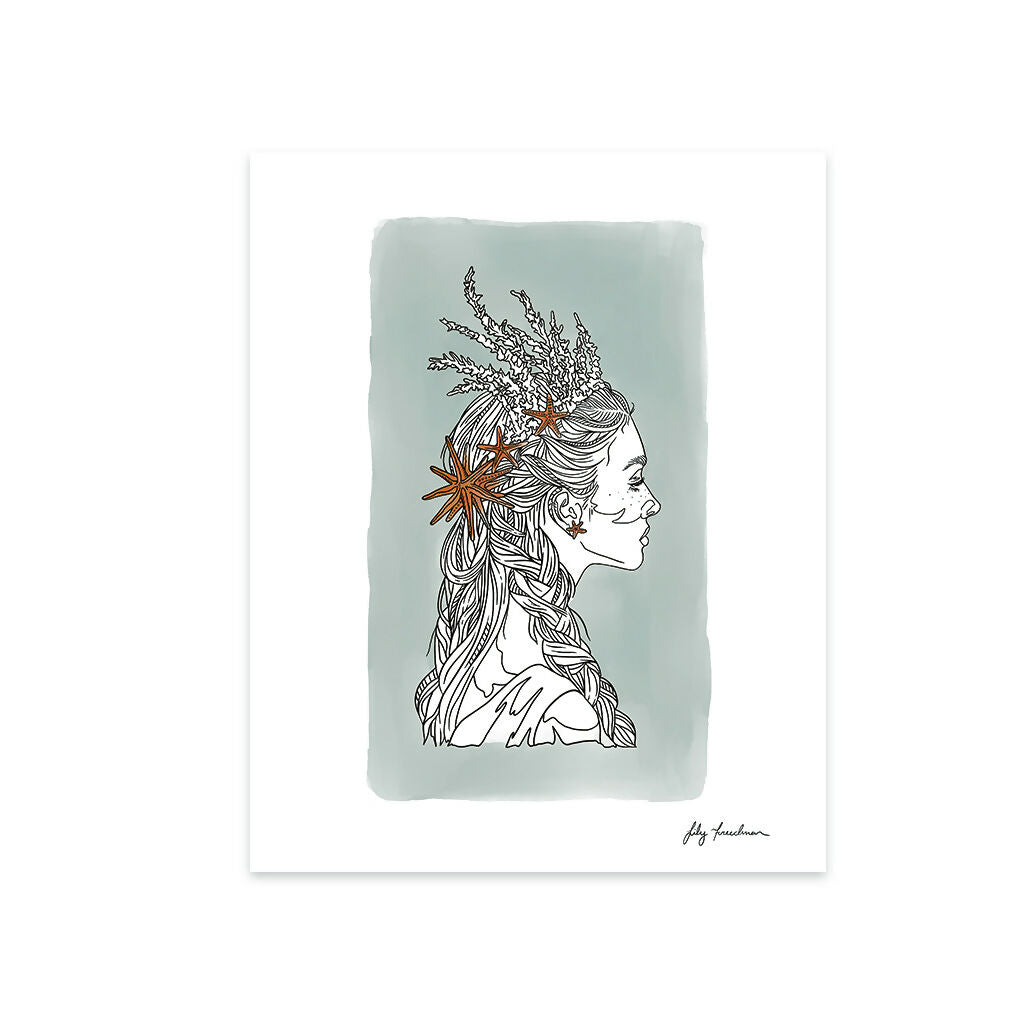 8”x10” Art Print, Mermaid