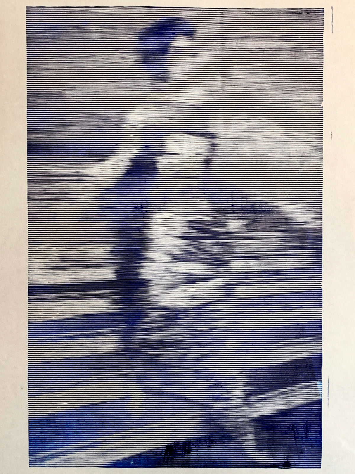 Woman Descending the Staircase / Gerhard Richter Inspired / Moire Test 04 | Linocut Print | Wall Art