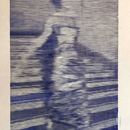 Woman Descending the Staircase / Gerhard Richter Inspired / Moire Test 04 | Linocut Print | Wall Art