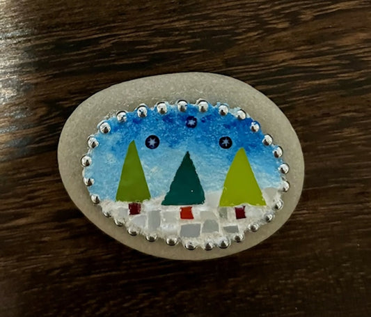 Mini Mosaic: Three Winter Trees