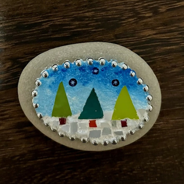 Mini Mosaic: Three Winter Trees