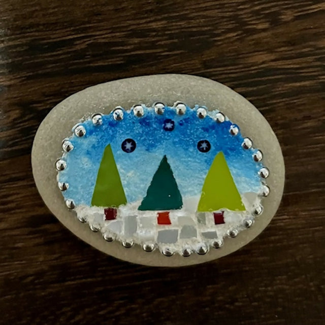 Mini Mosaic: Three Winter Trees