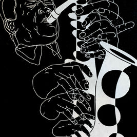 John Coltrane, 1965 | Jazz Sax Saxophone | Linocut Print | Wall Art