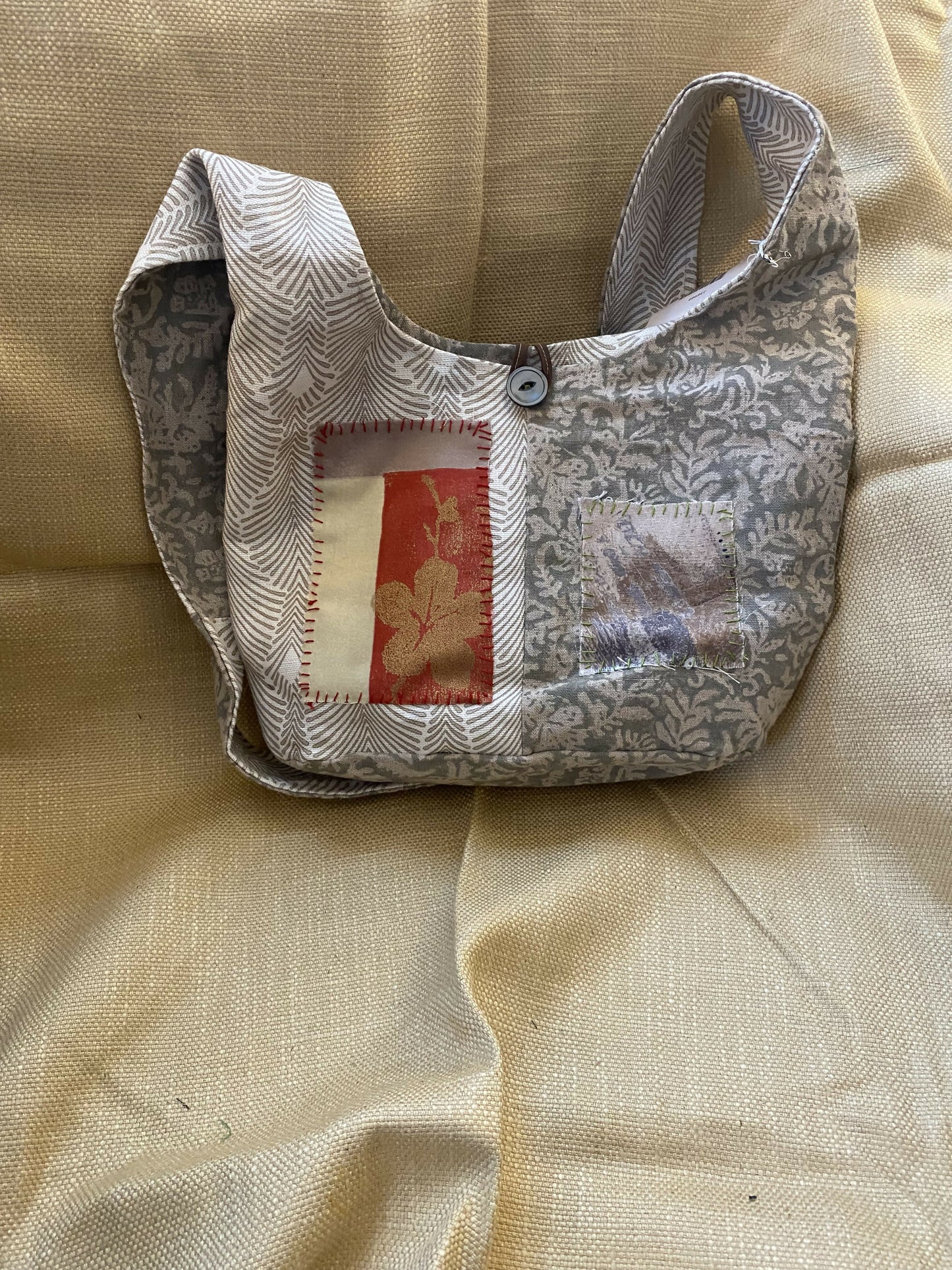 Two tone neutral boho bag