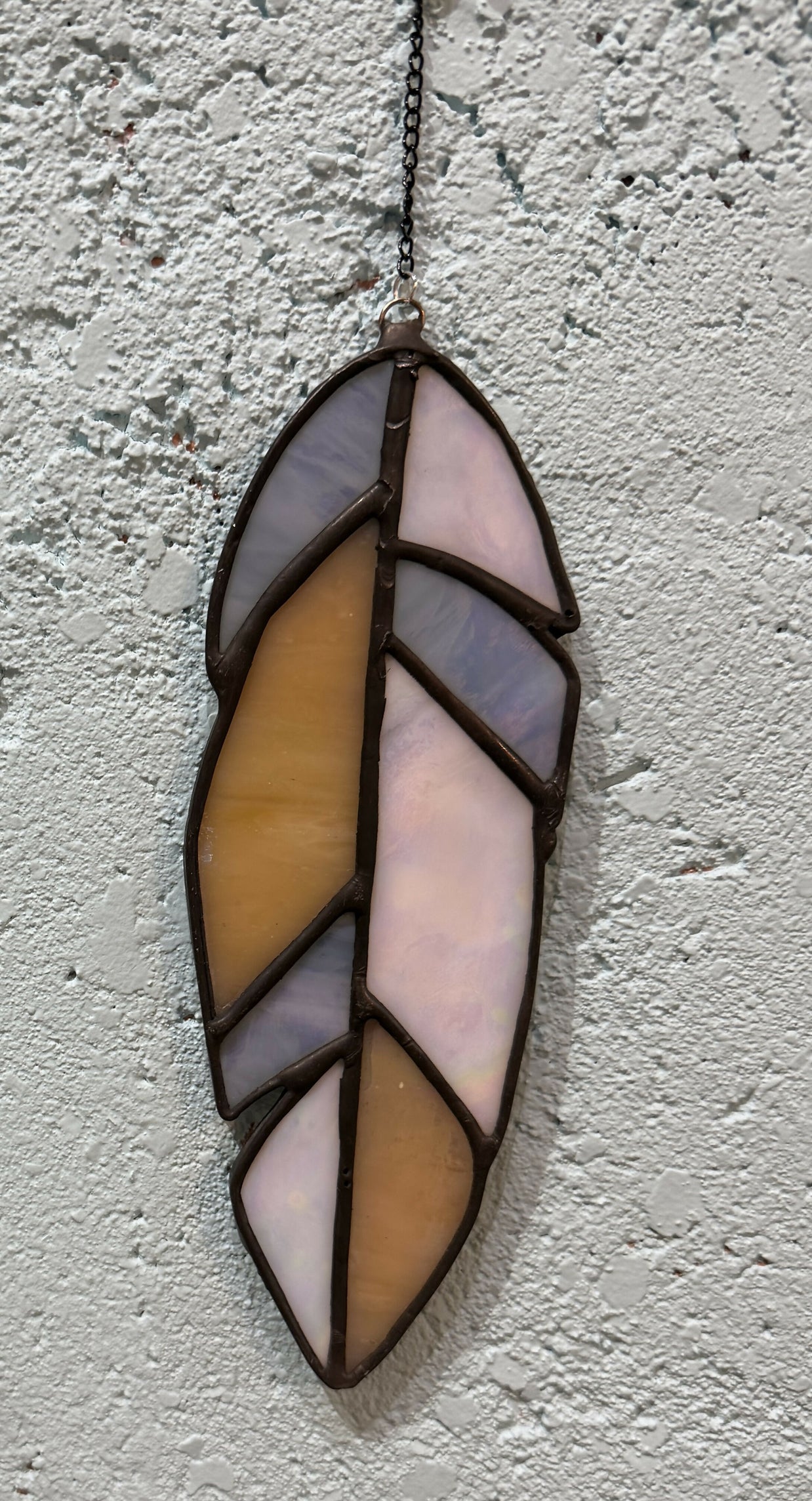 Stained glass feather