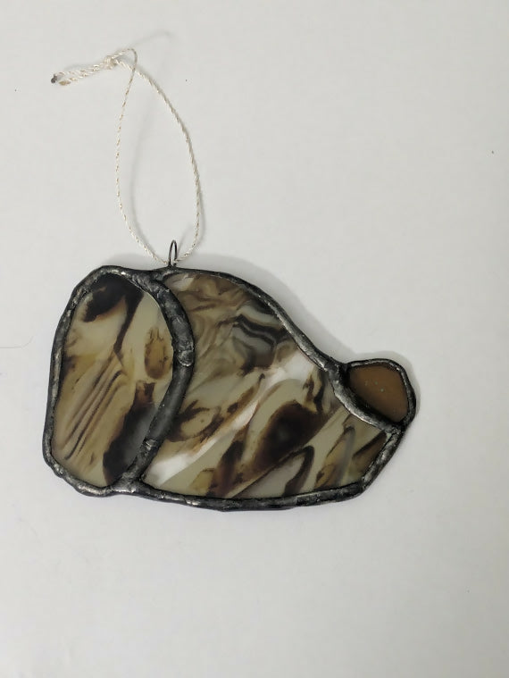 Recycled Stained Glass Dog