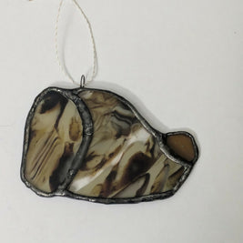 Recycled Stained Glass Dog