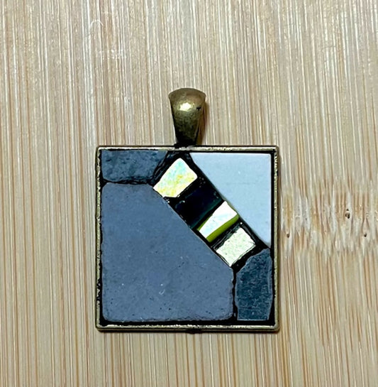 Mosaic Pendant: Porcelain Tile with Glass