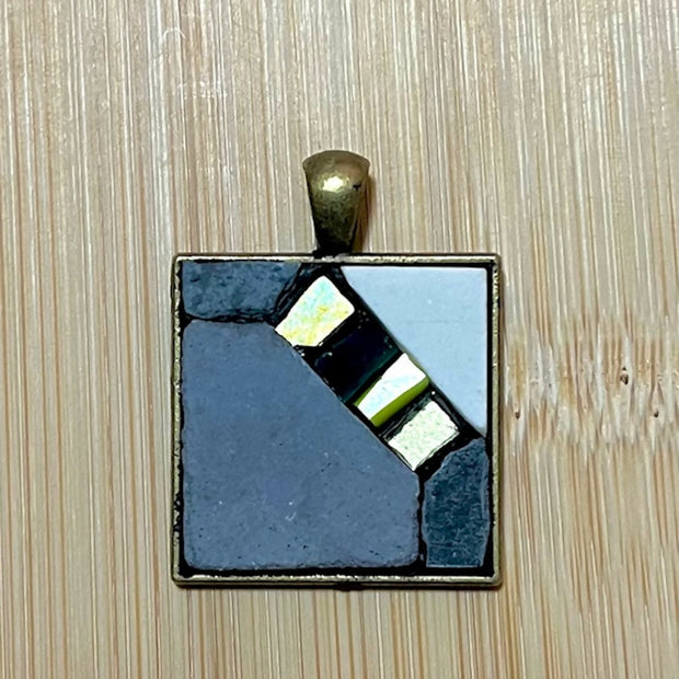 Mosaic Pendant: Porcelain Tile with Glass