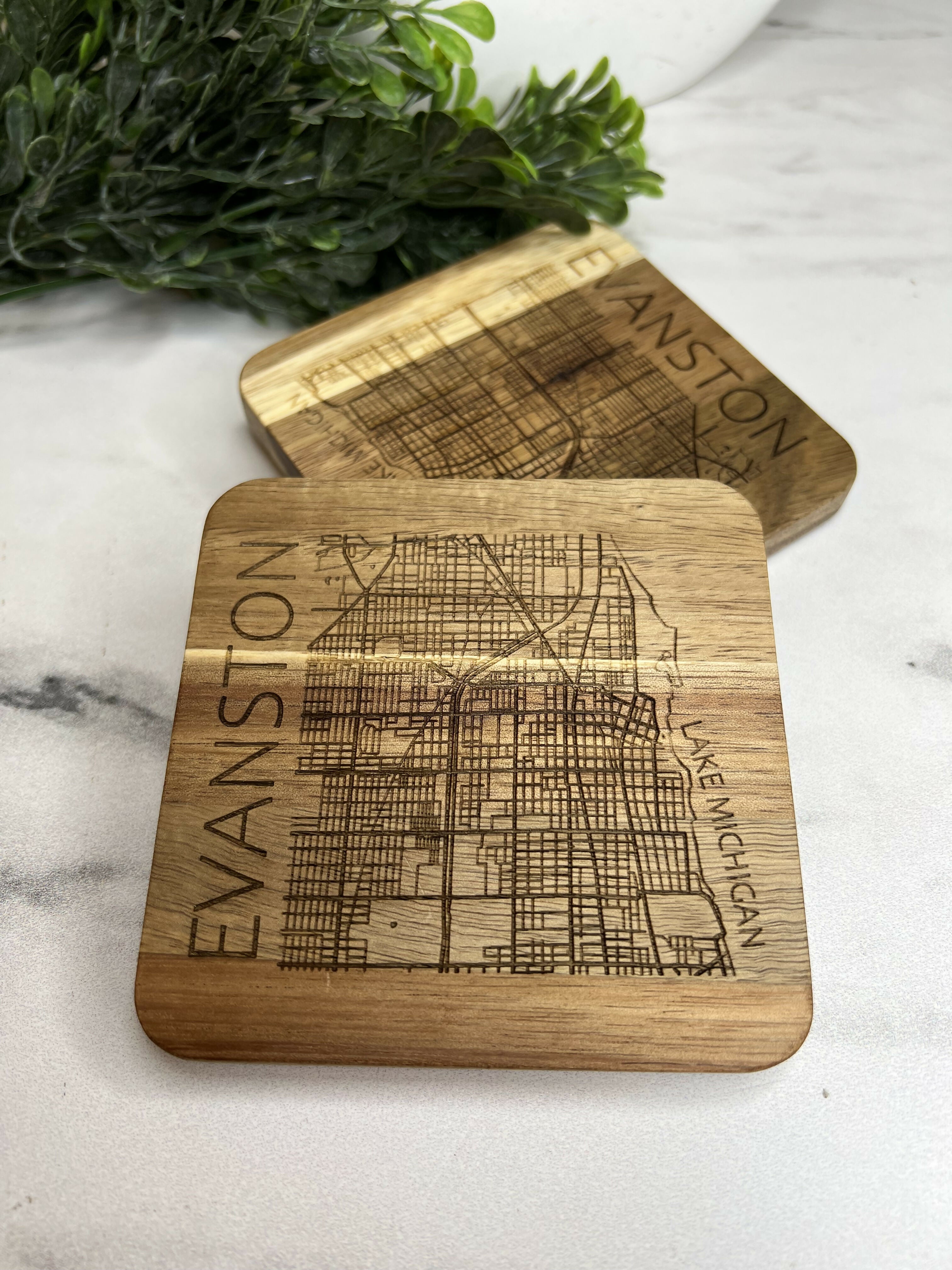 Evanston City Map Coaster
