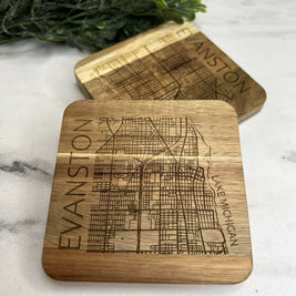 Evanston City Map Coaster