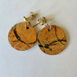 Small handpainted disk earrings