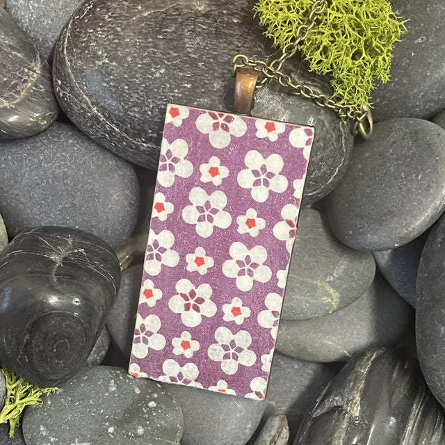 Flowers in a Red Vase Pendant