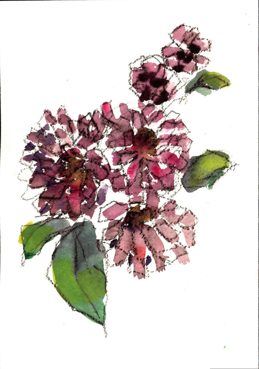 Floral Watercolor, 5 x 7