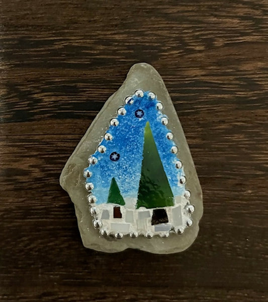 Mini Mosaic: Two Winter Trees