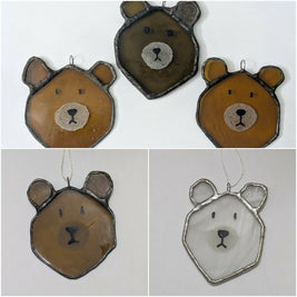 Recycled Stained Glass Bear