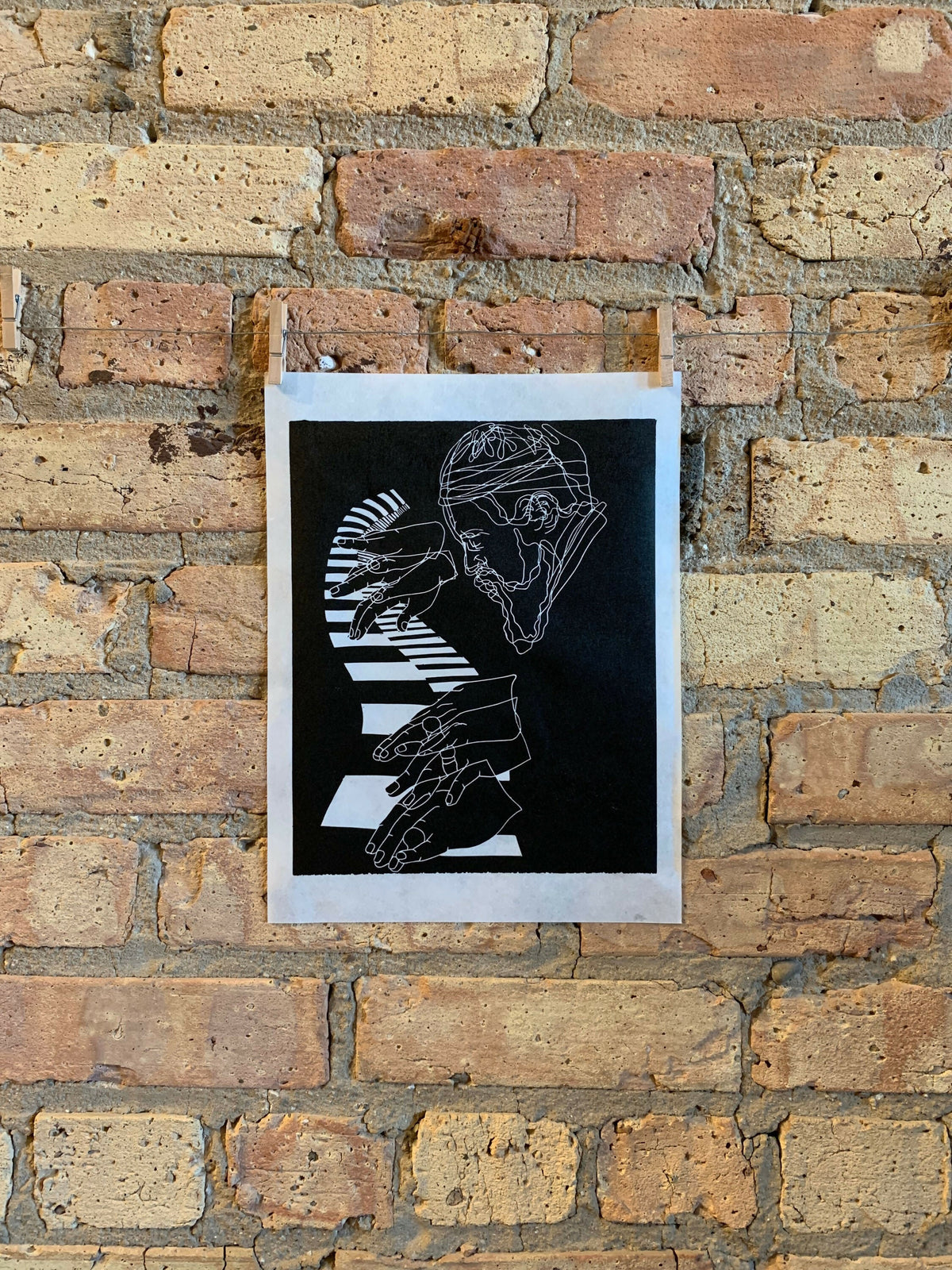 Thelonius Monk, 1965 | Jazz Pianist | Linocut Print | Wall Art