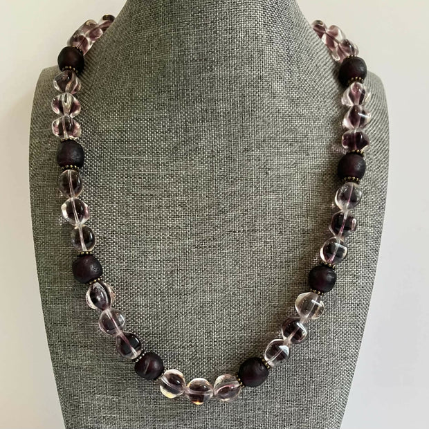 Beaded necklace - purple