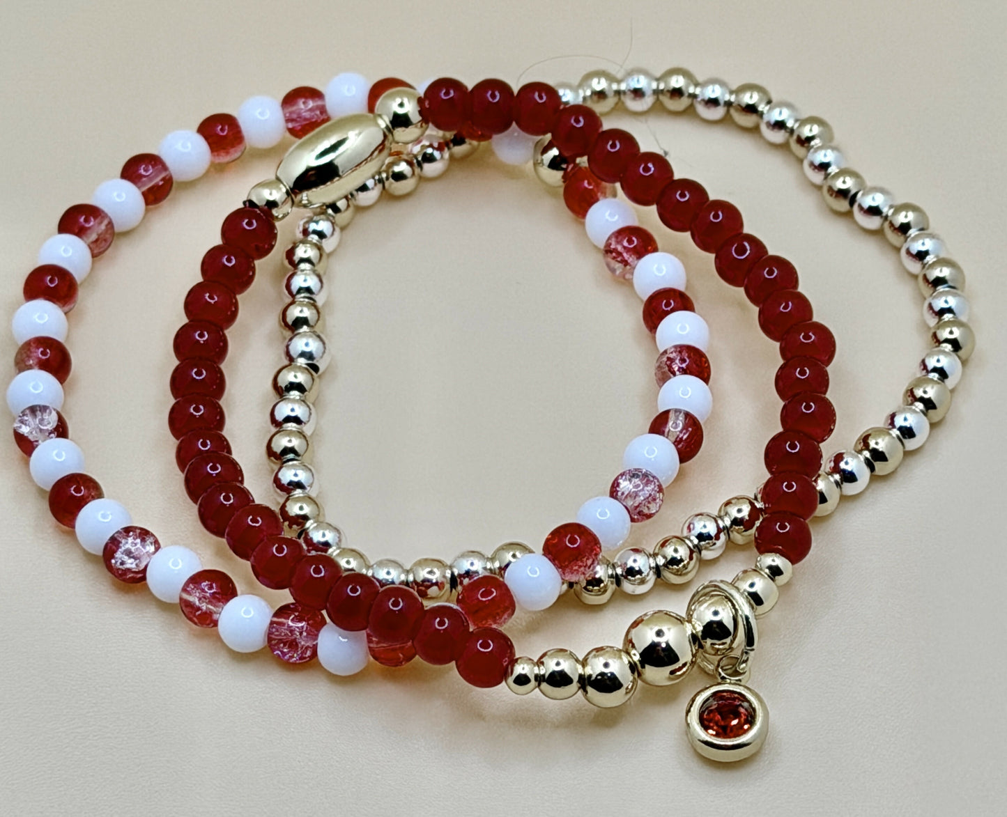 Candy Cane Crush Bracelet Trio Set