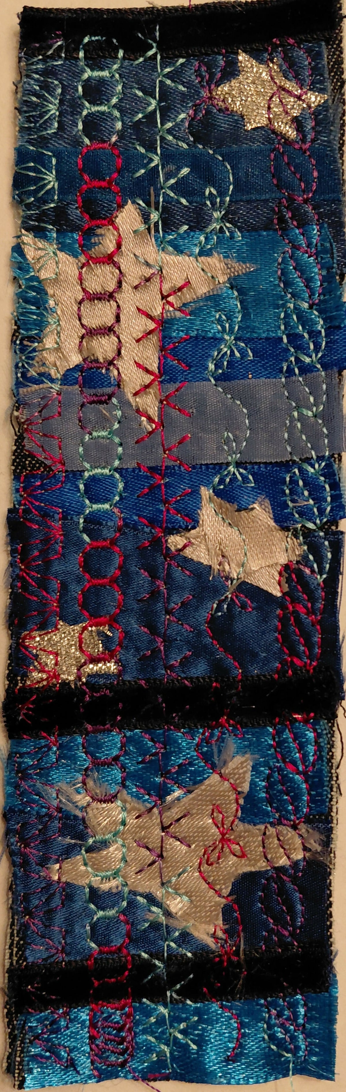 Multi Color Thread Stars Bookmark