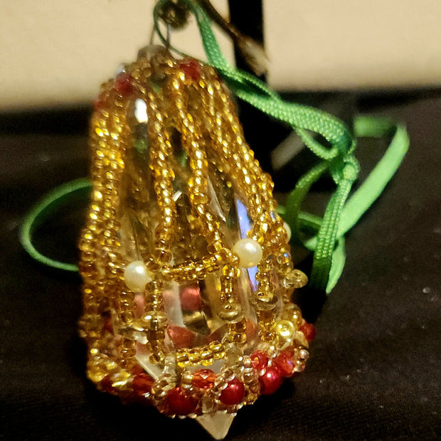 beaded bell ornament