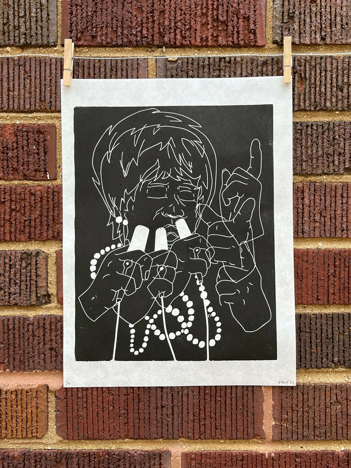 Ella Fitzgerald | Jazz Singer | Linocut Print | Wall Art