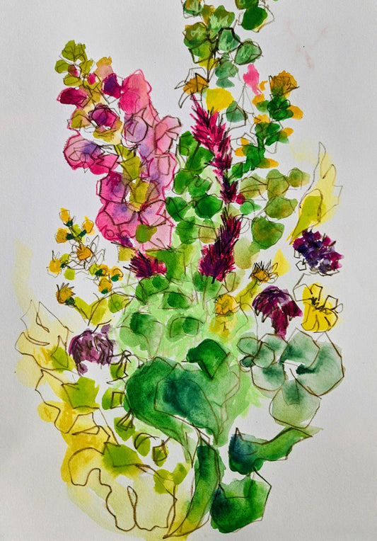Wildflowers Mixed Media Painting