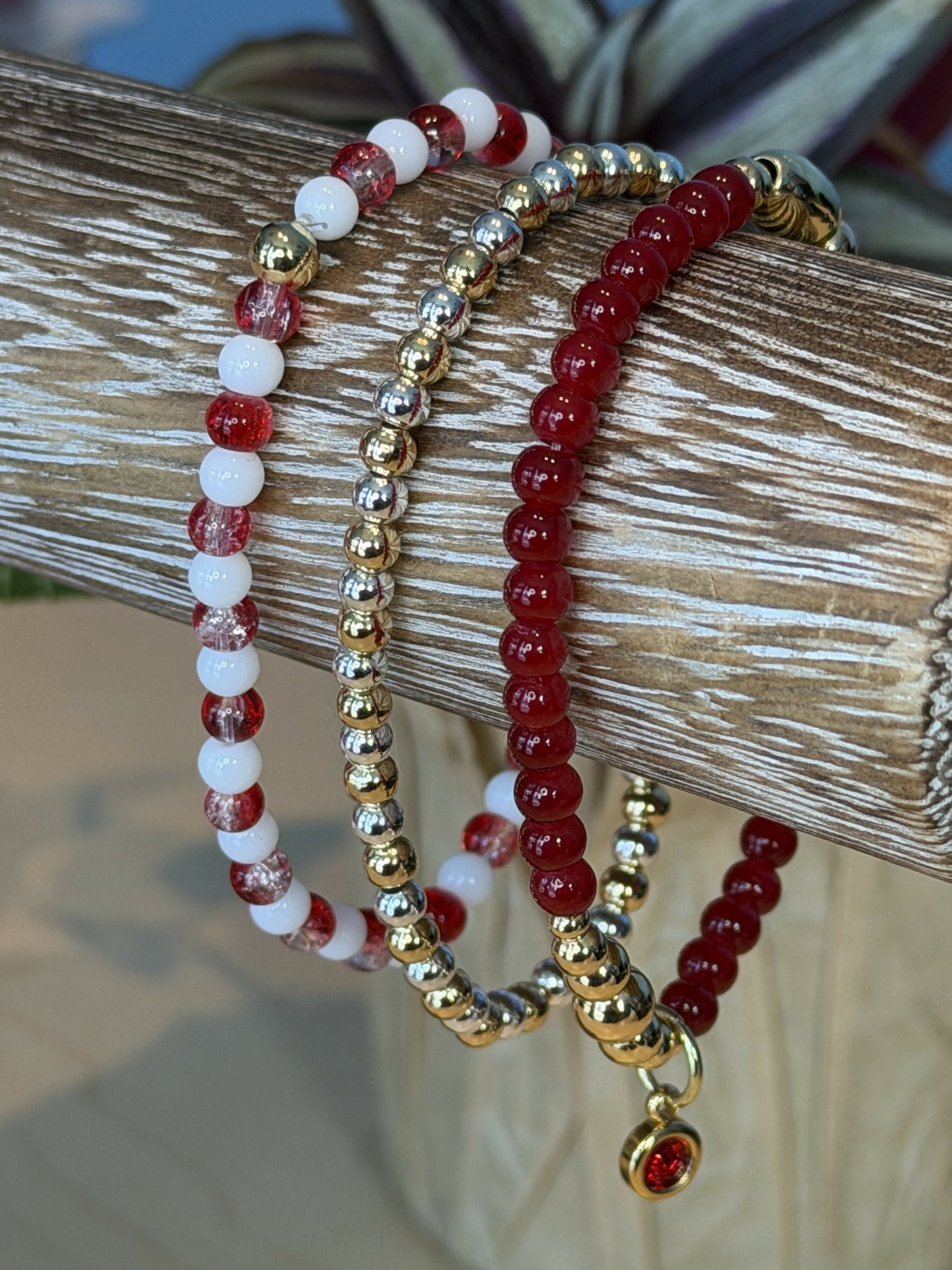Candy Cane Crush Bracelet Trio Set