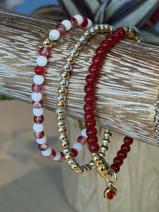 Candy Cane Crush Bracelet Trio Set