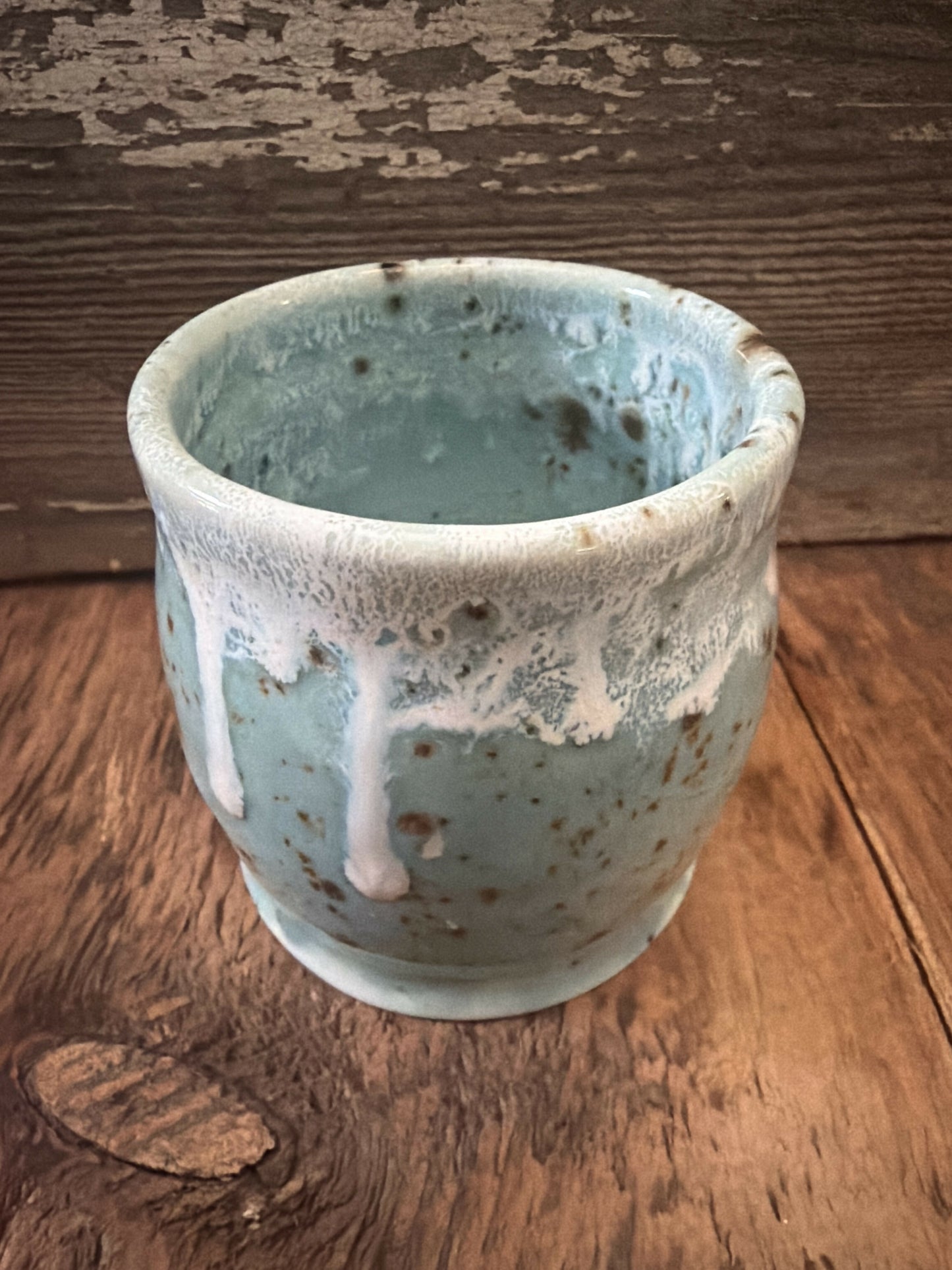 Wine Cup turquoise speckle