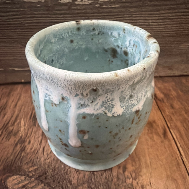 Wine Cup turquoise speckle