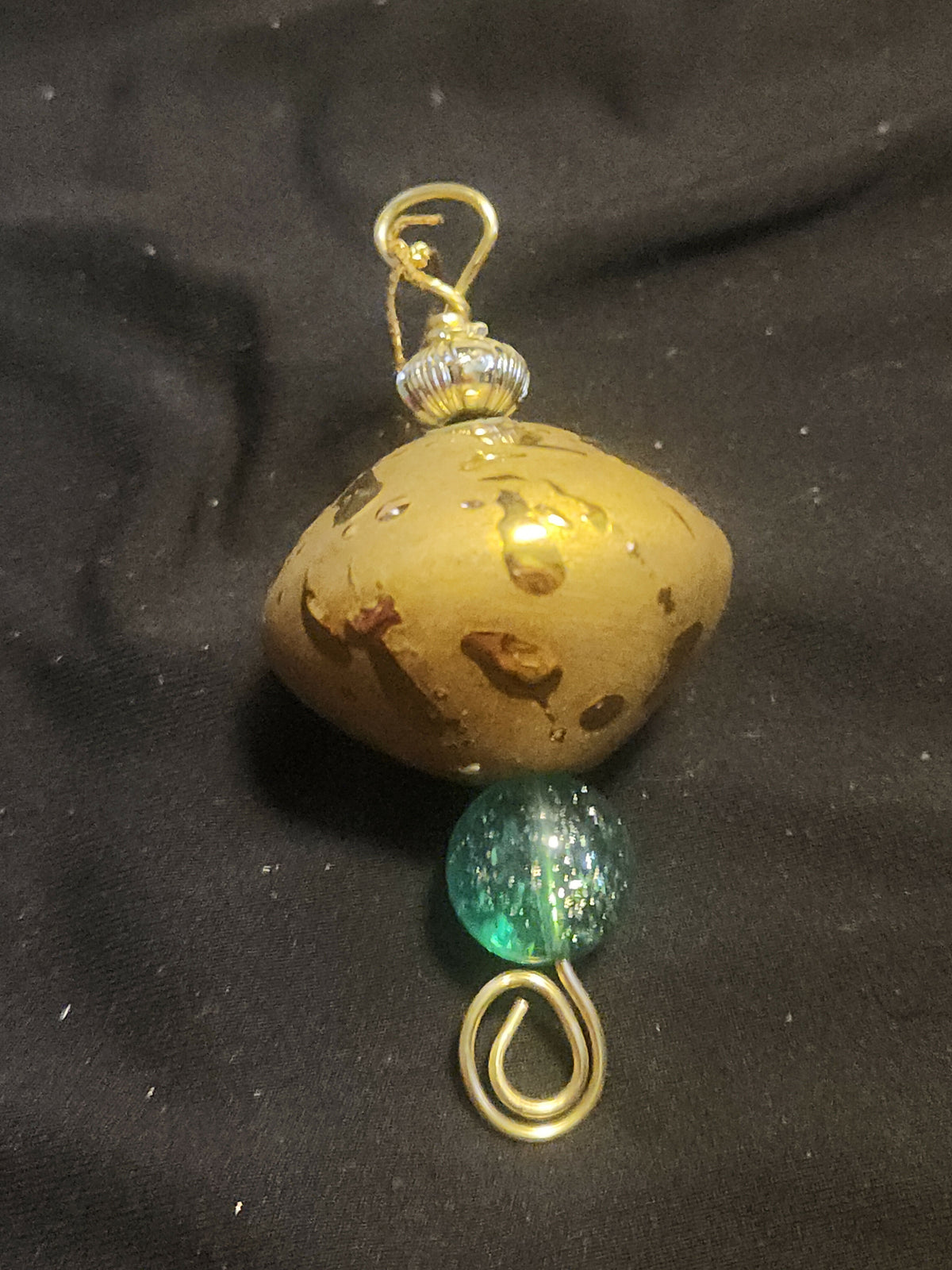 ceramic and lampwork ornament