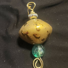 ceramic and lampwork ornament
