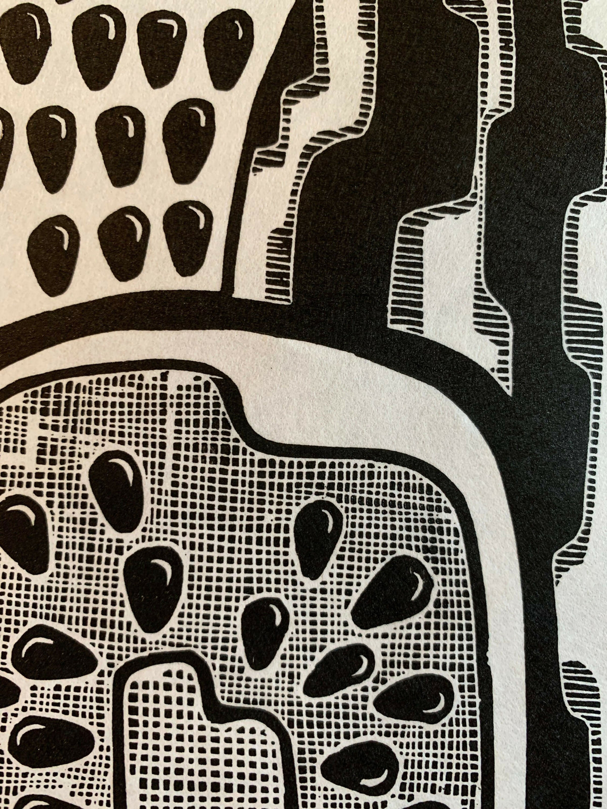 Abstract Watermelon | Linocut Print | Wall Art