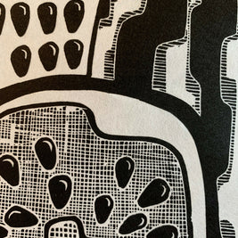Abstract Watermelon | Linocut Print | Wall Art
