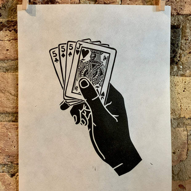 Fifteens (29) | Cribbage | Linocut Print | Wall Art