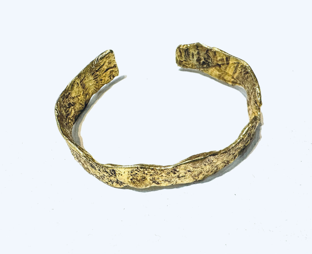 Reticulation brass cuff