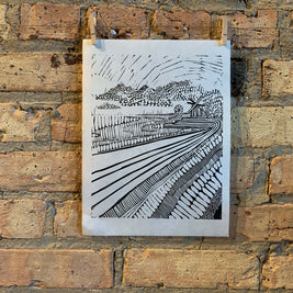 Lake Shore Drive 06 | Chicago Skyline | Linocut Print | Wall Art