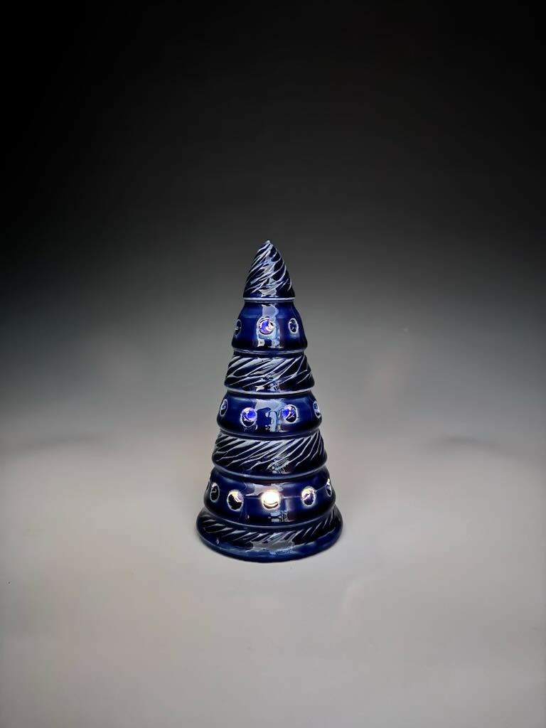 Blue Xmas Tree Luminary 1