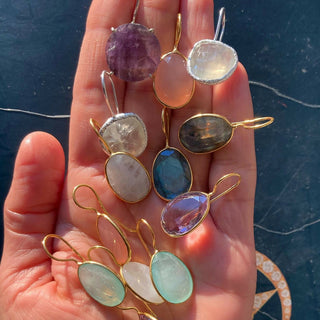 Single Gemstone Drop Earrings