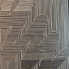 Round Brush / Moire 16 | Optical Illusion | Linocut Print | Wall Art