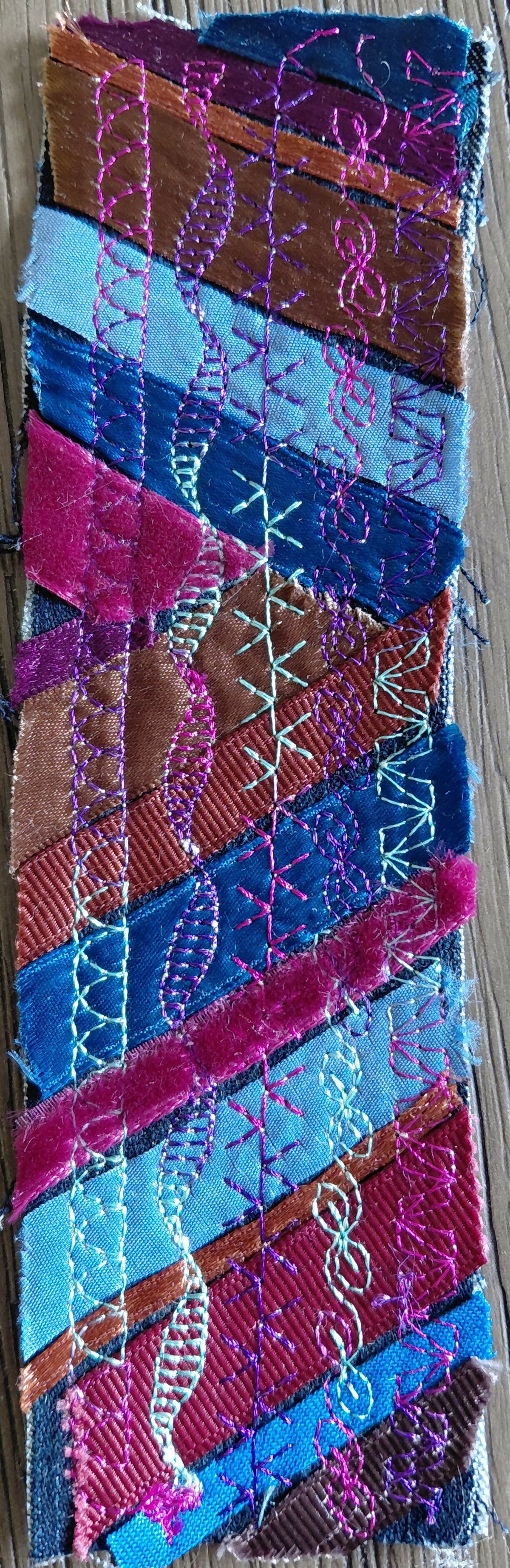 Blue and Burgundy Stripes Bookmark